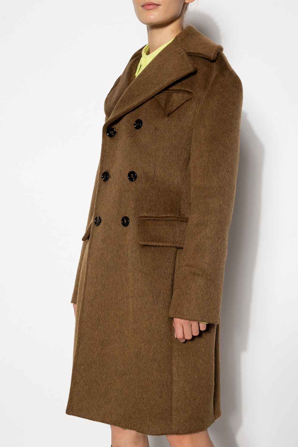 【関税&送料込】Bottega Veneta Double-Breasted Mohair And Al BOTTEGA VENETA Double-breasted shearling coat | NET-A-PORTER